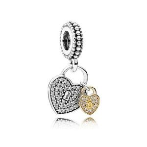Love Locks Clear CZ with 14k Gold Charm